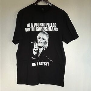 Gildan  “Patsy” Black Graphic T-Shirt with Bold Text size L